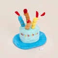 Pet Birthday Hat with Colorful Candles – Adjustable Birthday Costume for Cats & Dogs